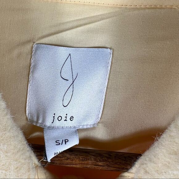 JOIE Pale Yellow Teddy Oversized Shacket NWT in Size Small - Picture 3 of 6